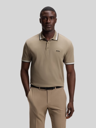 BOSS Green Koszulka polo o kroju regular fit z czystej bawełny model „PADDY” Khaki 4