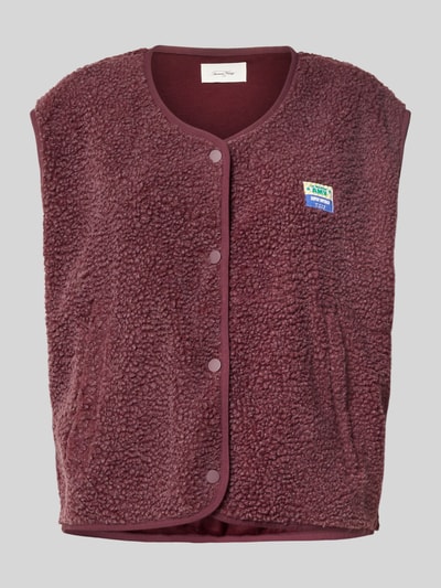 American Vintage Relaxed Fit Weste mit Logo-Patch Modell 'Hoktown' Bordeaux Melange 2