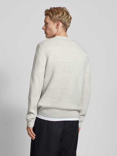 Jack & Jones Sweter z dzianiny z fakturowanym wzorem model ‘HUGO’ Jasnoszary 5