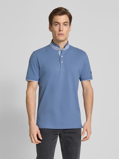 Christian Berg Men Regular fit poloshirt met opstaande kraag Jeansblauw - 4