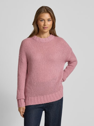 HUGO Oversized Strickpullover aus Woll-Alpaka-Mix Modell 'SLOOSSY' Rosa 4