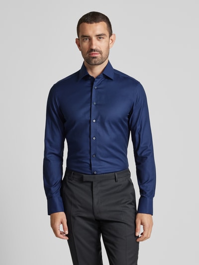 Eterna Slim Fit Business-Hemd mit Knopfleiste Marine 4