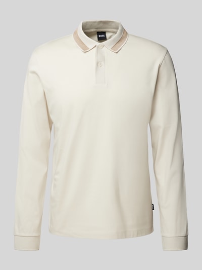 BOSS Poloshirt mit Label-Detail Modell 'Pleins' Offwhite 2