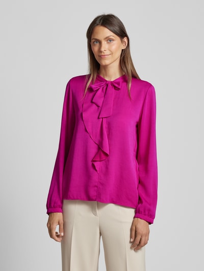 Marc Cain Schluppenbluse mit Volant Fuchsia 4