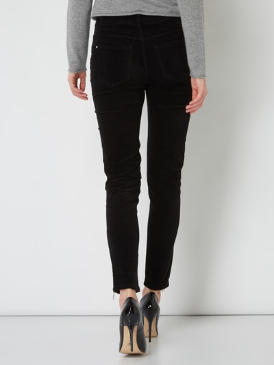 Christian Berg Woman Skinny Fit Samthose mit Reißverschlusstaschen Black 4