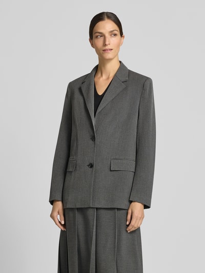 Jake*s Collection Regular Fit Kurzblazer mit Schulterpolstern Dunkelgrau 4