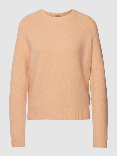 BOSS Strickpullover mit Label-Detail Modell 'Febisa' Apricot 2