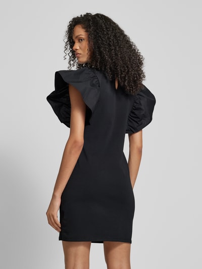ICHI Knielange jurk met ronde hals, model 'PARISA' Zwart - 5
