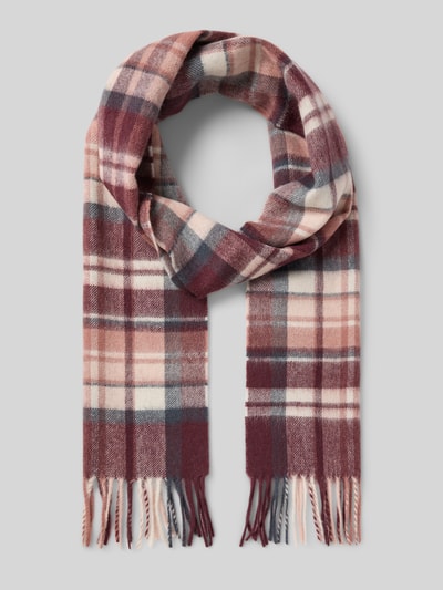 Barbour Schal mit Fransen aus Woll-Kaschmir-Mix Bordeaux 1
