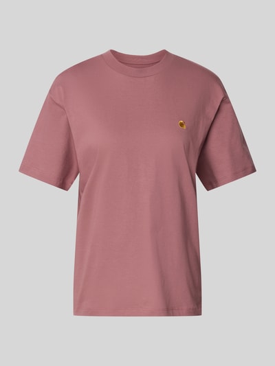 Carhartt Work In Progress T-Shirt mit Label-Stitching Rosa 1