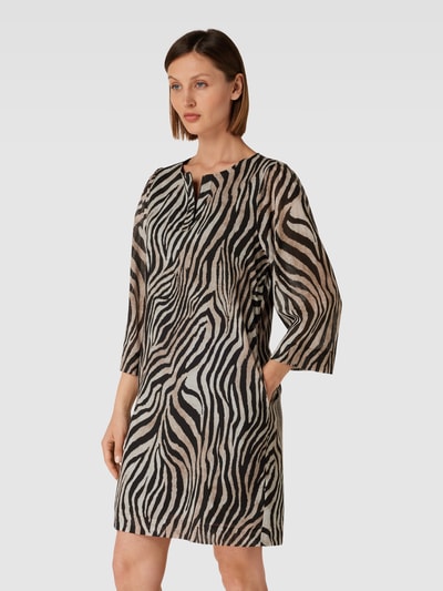 Cinque Knielanges Kleid mit Animal-Print Modell 'ETHNO' Black 4