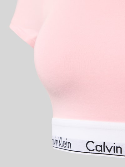 Calvin Klein Underwear Cropped T-Shirt mit Label-Bund Hellrosa 2