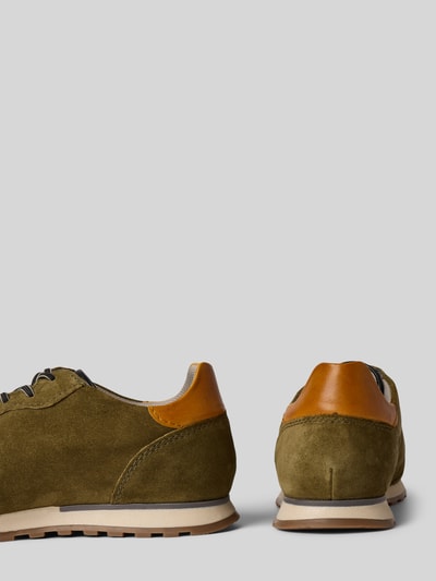bugatti Sneaker aus echtem Leder mit Logo-Print Modell 'Ivar' Oliv 2