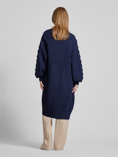 YAS Gebreid cardigan met kabelpatroon, model 'SANNE' Marineblauw - 5