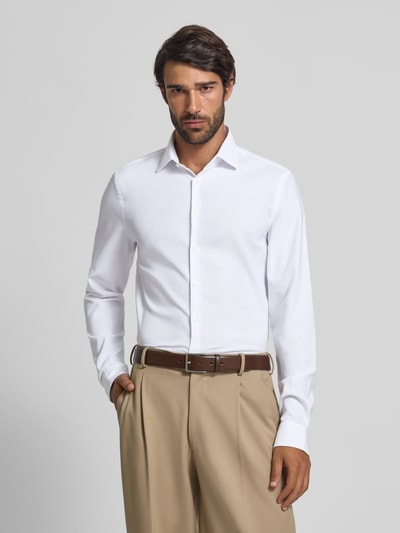 Jake*s Slim Fit Business-Hemd mit extra langem Arm Weiss 4