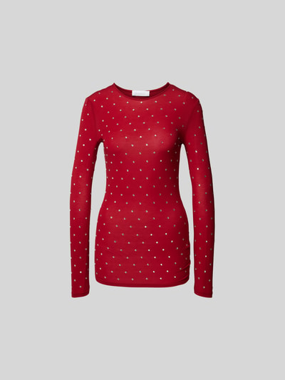 Rabanne Longsleeve mit Ziersteinbesatz Rot 2