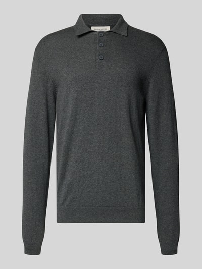 Casual Friday Gebreide pullover met kasjmier en polokraag, model 'FRODE' Donkergrijs - 2
