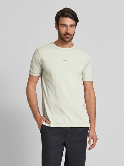 BOSS Orange T-shirt met labelprint, model 'Tokks' Zand - 4