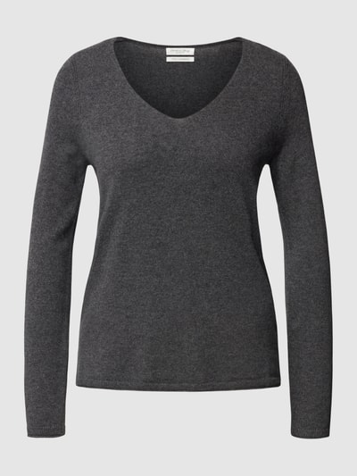Christian Berg Woman Strickpullover aus Kaschmir mit V-Ausschnitt Anthrazit meliert 2