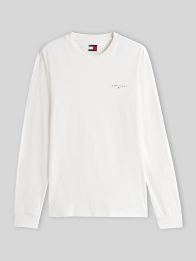 Tommy Jeans Slim Fit Langarmshirt aus reiner Baumwolle Offwhite 2