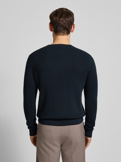 Tiger Of Sweden Gebreide pullover met ribboorden, model 'Connor' Donkerblauw - 5