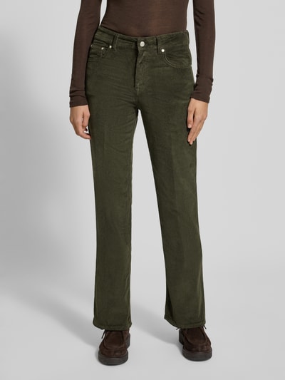 Gant Flared fit corduroy broek in 5-pocketmodel, model 'Cordur' Donkergroen - 4