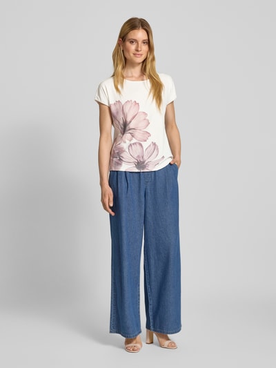 Jake*s Collection T-Shirt mit Rundhalsausschnitt Beige 1