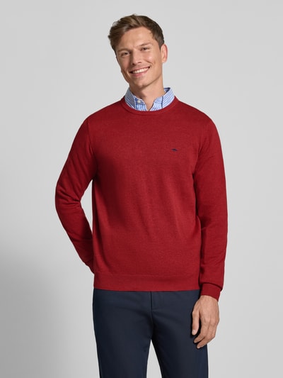 Fynch-Hatton Gebreide pullover met ronde hals Donkerrood - 4