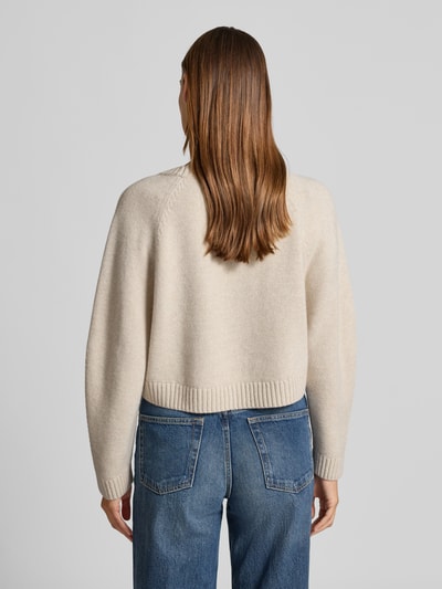 Oui Strickpullover aus Woll-Mix mit Rundhalsausschnitt Offwhite Melange 5