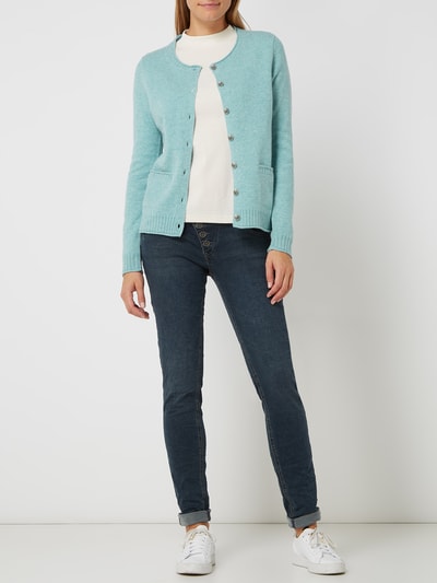 Christian Berg Woman Cardigan van wol  Oceaanblauw gemêleerd - 1