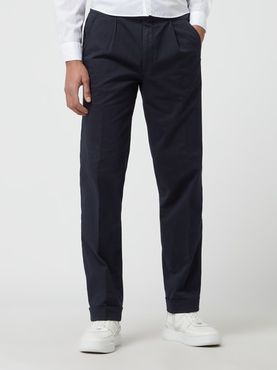 Hiltl Bundfaltenhose mit Stretch-Anteil Modell 'Morello' Marine 4