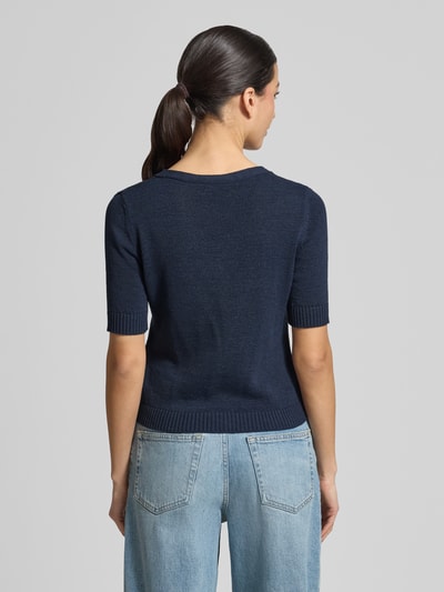 MAX&Co. Bluza rozpinana o kroju slim fit z mieszanki bawełny model 'RANCH' Granatowy 5