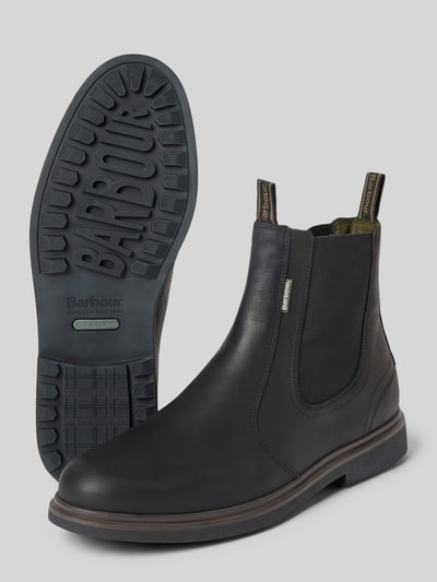 Barbour Buty chelsea ze skóry bydlęcej z profilowaną podeszwą Czarny 4