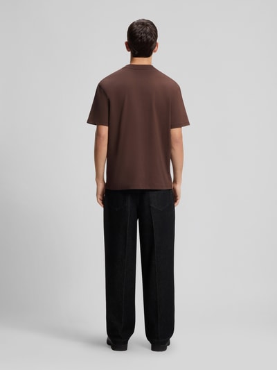 HUGO Regular Fit T-Shirt aus reiner Baumwolle Modell 'Dapolino' Schoko 5