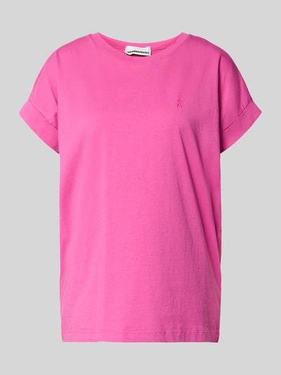 Produktfoto, Loose Fit T-Shirt aus reiner Baumwolle Modell 'IDAARA' von Armedangels in Pink, unifarben, Rundhals, Logo-Stitching, Jersey