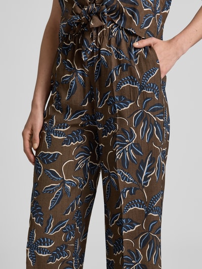 MANGO Straight Leg Stoffhose mit elastischem Bund Modell 'LIFE' Dunkelbraun 3