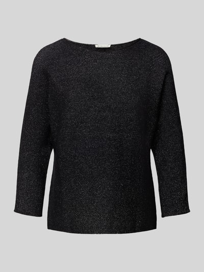 Tom Tailor Relaxed Fit Strickpullover aus Baumwoll-Mix BLACK 2