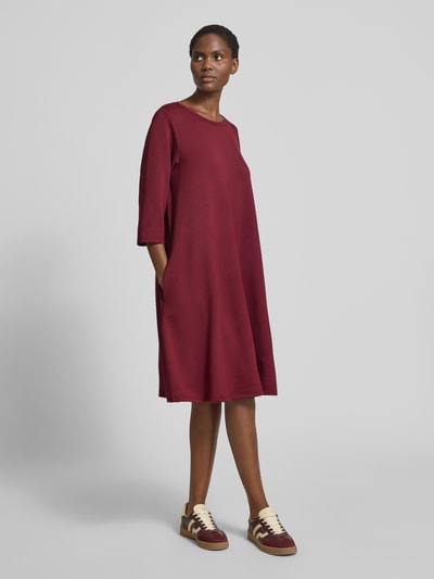Soyaconcept Knielanges Kleid mit Rundhalsausschnitt Modell 'BANU' Bordeaux 1