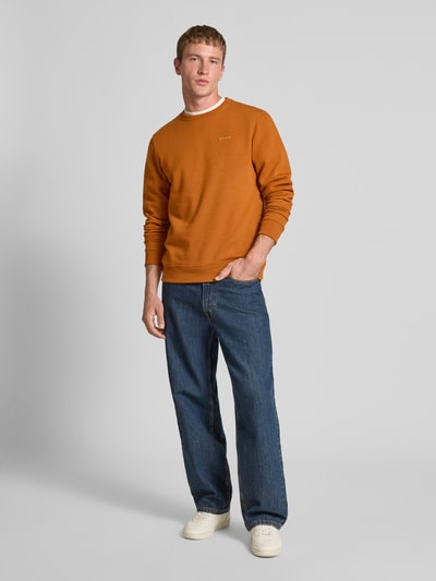 Blend Sweatshirt mit Rundhalsausschnitt und Logo Cognac 1