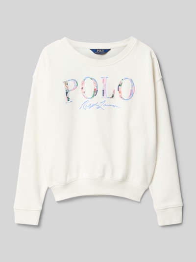Polo Ralph Lauren Kids Sweatshirt mit Label-Stitching und Rundhalsausschnitt Offwhite 1