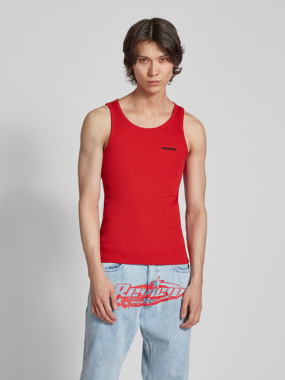 REVIEW Tanktop in riblook Rood - 4