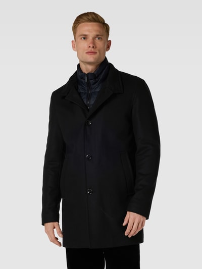 Strellson Lange jas met opstaande kraag, model 'Finlay' Zwart - 4
