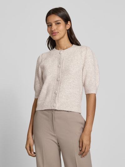 Neo Noir Gebreide cardigan met 1/2-mouwen, model 'Trudy' Beige gemêleerd - 4