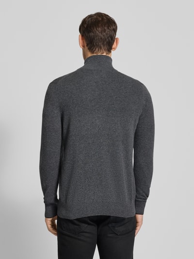 Marc O'Polo Regular Fit Troyer Baumwoll-Schurwoll-Mix Graphit 5