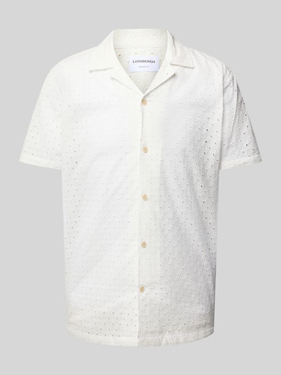 Lindbergh Relaxed Fit Freizeithemd mit Lochstickerei Weiss 2