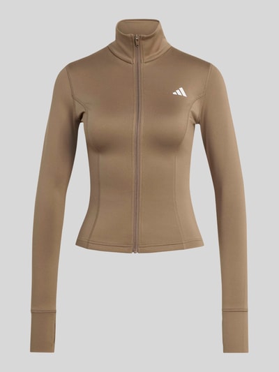 adidas Training Slim Fit Trainingsjacke mit Logo-Print Taupe 1