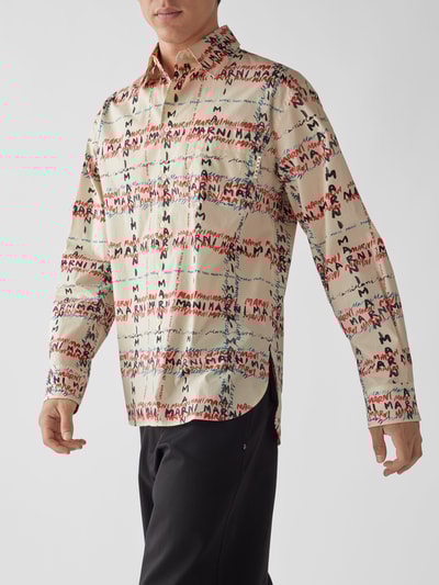 Marni Freizeithemd mit Label-Print Weiß 3