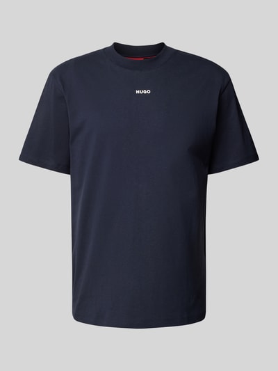 HUGO T-Shirt mit Label-Print Modell 'Dapolino' Marine 2