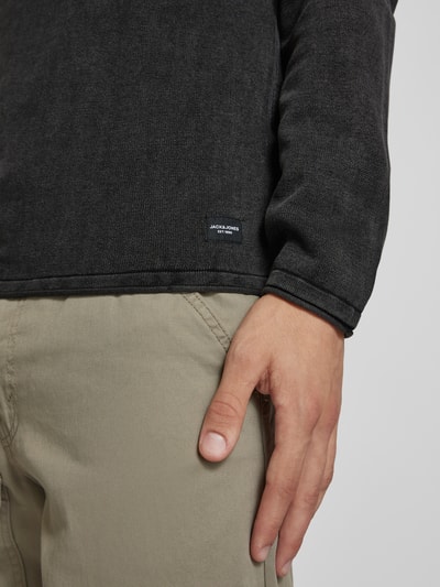 Jack & Jones Gebreide pullover met ronde hals, model 'ELEO' Zwart - 3