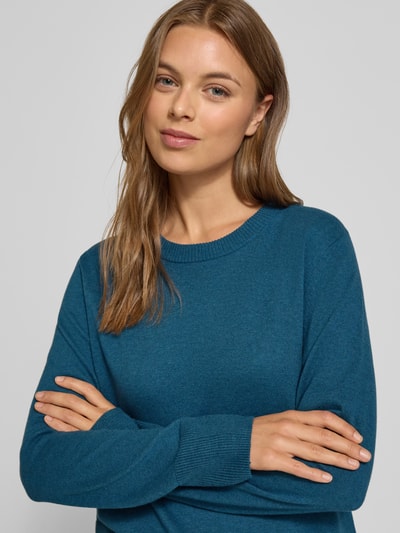 Tom Tailor Regular fit gebreide pullover van een mix van katoen en kasjmier
 Petrol gemêleerd - 3